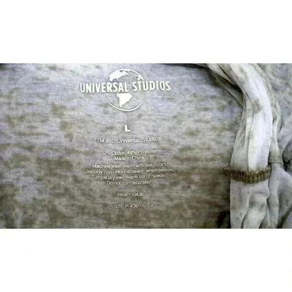 Universal Studios Sheer Graphic Tee - Grayish Green/Size L - Picture 15 of 15